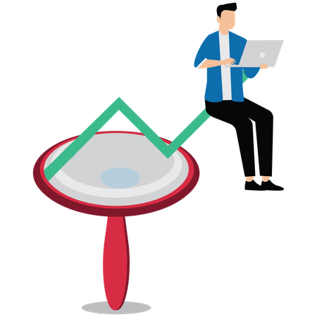 Empresário examinando lucros  Ilustração