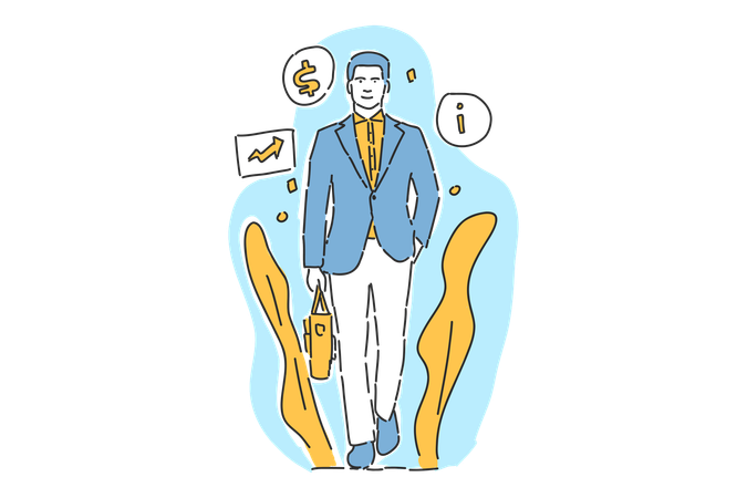 Paseo del éxito del hombre de negocios  Ilustración