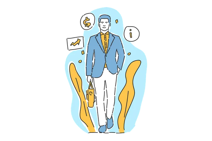 Paseo del éxito del hombre de negocios  Ilustración