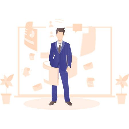 Hombre de negocios exitoso  Ilustración