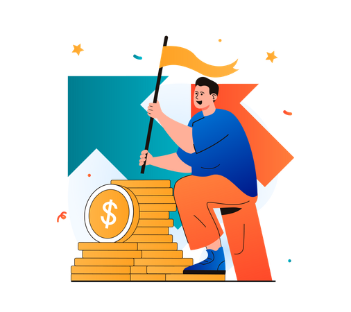 Hombre de negocios exitoso  Ilustración