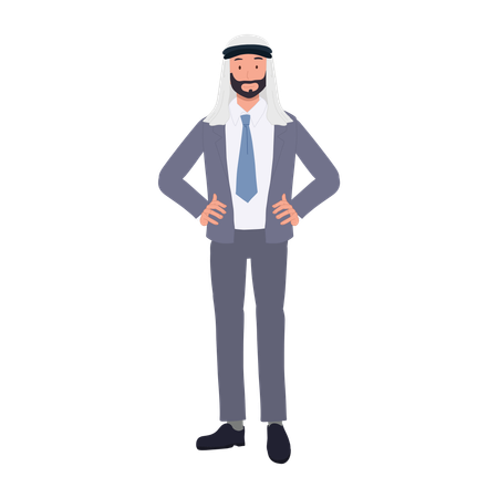 Exitoso empresario de Oriente Medio con traje formal  Ilustración