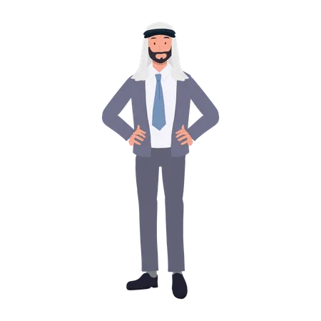 Exitoso empresario de Oriente Medio con traje formal  Ilustración