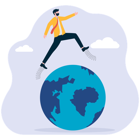 Empresário expande negócios globalmente  Ilustração
