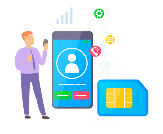 Empresário falando ao telefone  Illustration