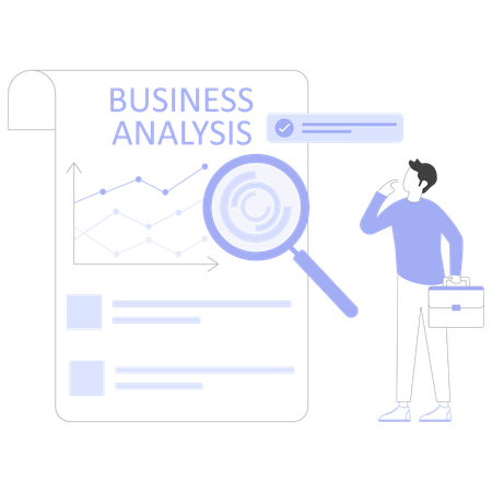 Empresário fazendo acompanhamento de projetos  Ilustração