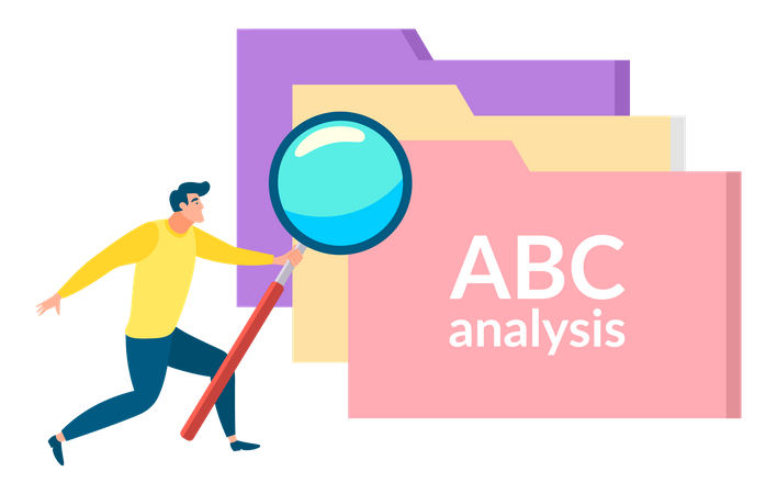 Empresário fazendo análise de arquivos  Ilustração