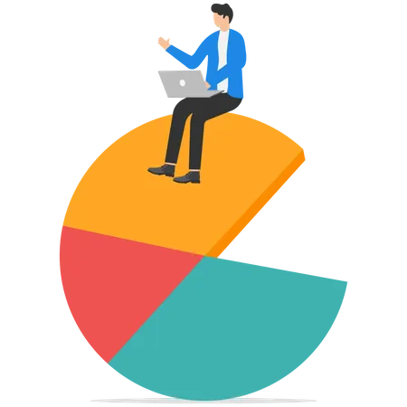 Empresário fazendo análise de mercado  Ilustração