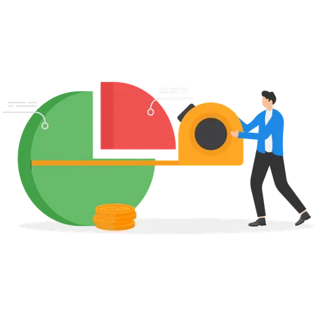 Empresário fazendo planejamento analítico e empresarial  Ilustração