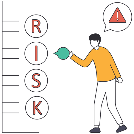 Empresário fazendo avaliação de risco  Ilustração