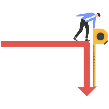 Empresário fazendo avaliação de risco  Ilustração