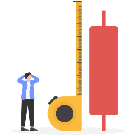 Empresário fazendo avaliação de risco  Ilustração