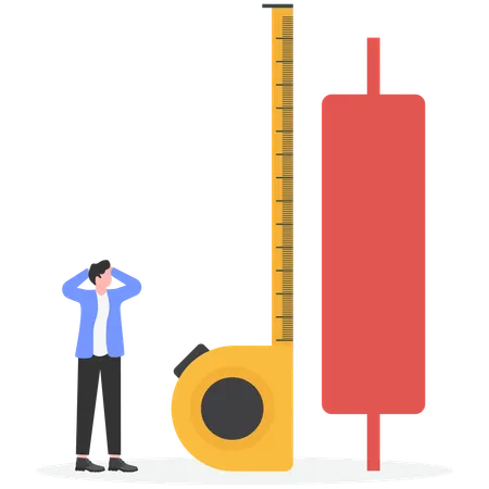 Empresário fazendo avaliação de risco  Ilustração