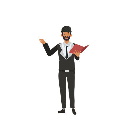 Empresário fazendo coaching empresarial  Ilustração