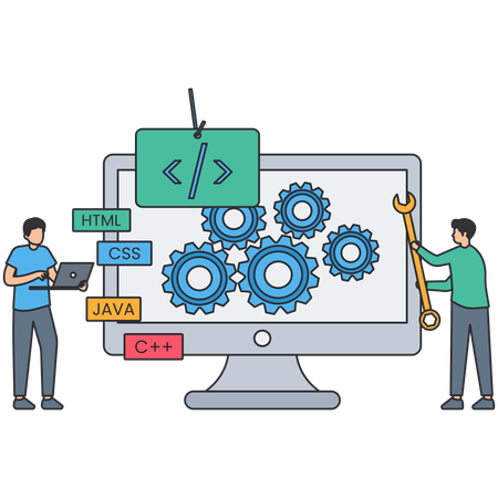 Empresário fazendo codificação personalizada  Ilustração