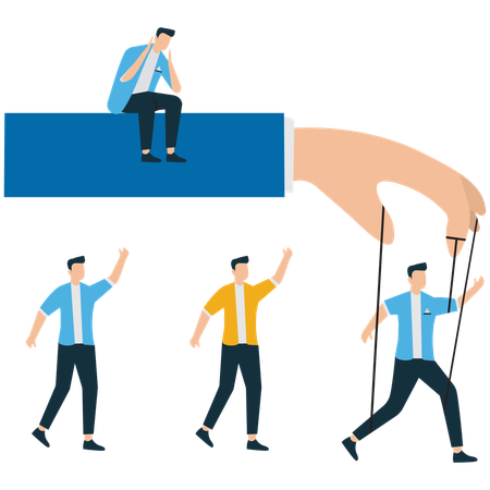 Empresário fazendo controle de multidão  Ilustração