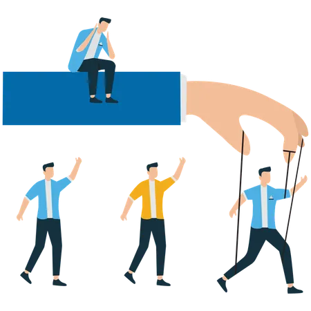 Empresário fazendo controle de multidão  Ilustração