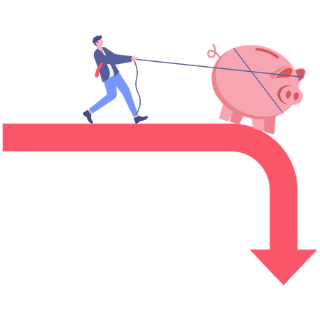 Empresário fazendo gestão de poupança  Ilustração