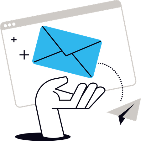 Empresário fazendo marketing por e-mail  Ilustração