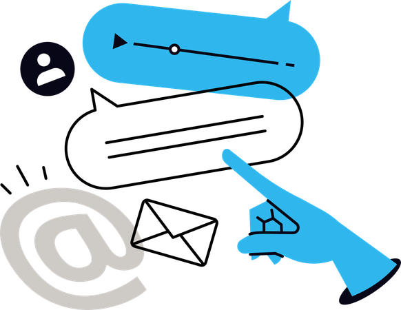 Empresário fazendo marketing por e-mail  Ilustração