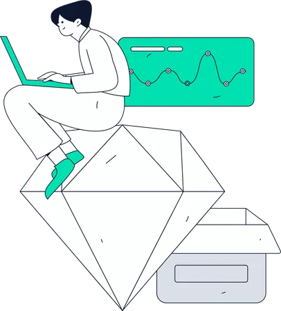 Empresário fazendo estratégia de negócios  Ilustração