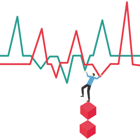 Empresário fazendo estratégias de negócios  Ilustração