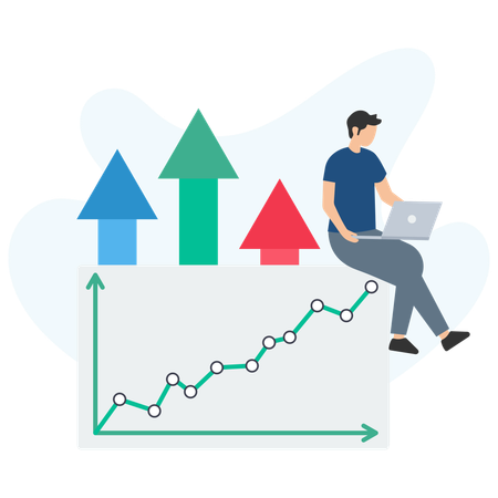 Empresário fazendo exploração de mercado  Ilustração