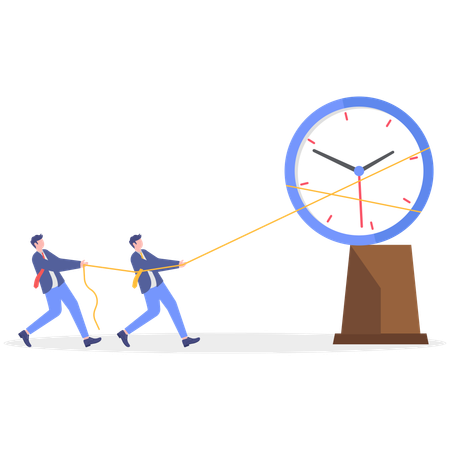 Empresário fazendo gerenciamento de tempo  Ilustração