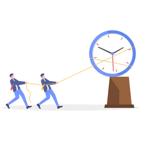 Empresário fazendo gerenciamento de tempo  Ilustração
