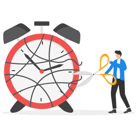 Empresário fazendo gerenciamento de tempo  Ilustração