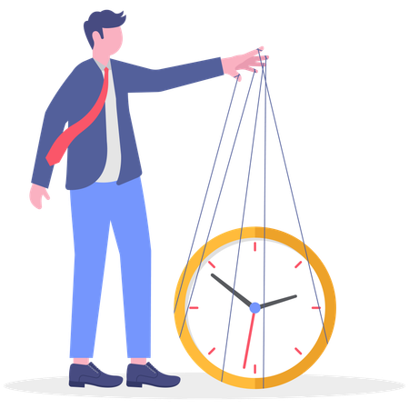 Empresário fazendo gerenciamento de tempo  Ilustração