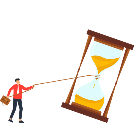 Empresário fazendo gerenciamento de tempo  Ilustração