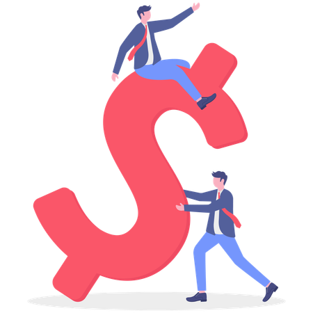 Empresário fazendo gestão financeira  Ilustração