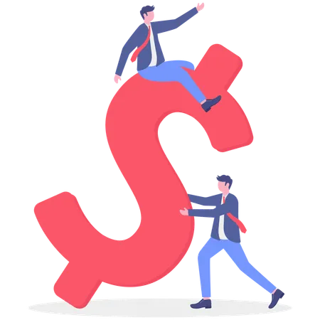 Empresário fazendo gestão financeira  Ilustração