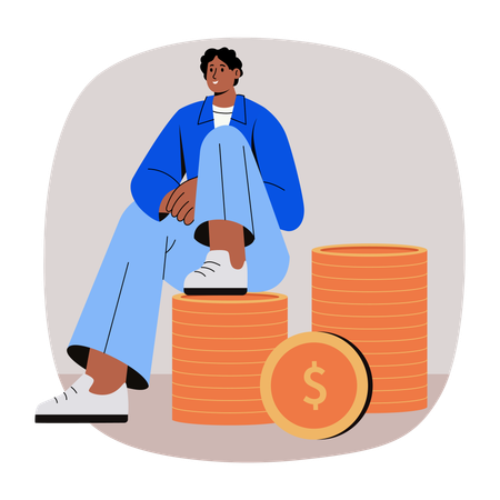 Empresário fazendo investimento  Ilustração