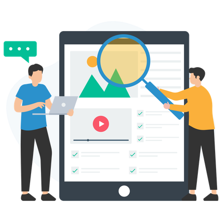 Empresário fazendo marketing de aplicativos  Illustration