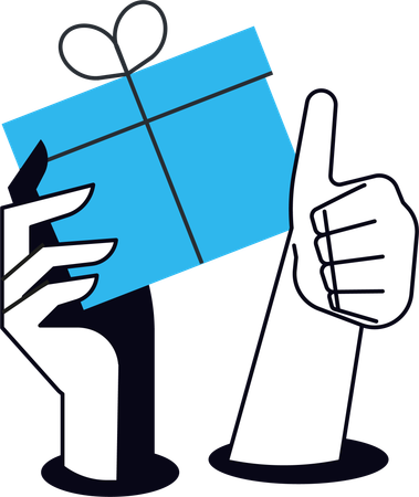 Empresário fazendo marketing de presentes  Ilustração