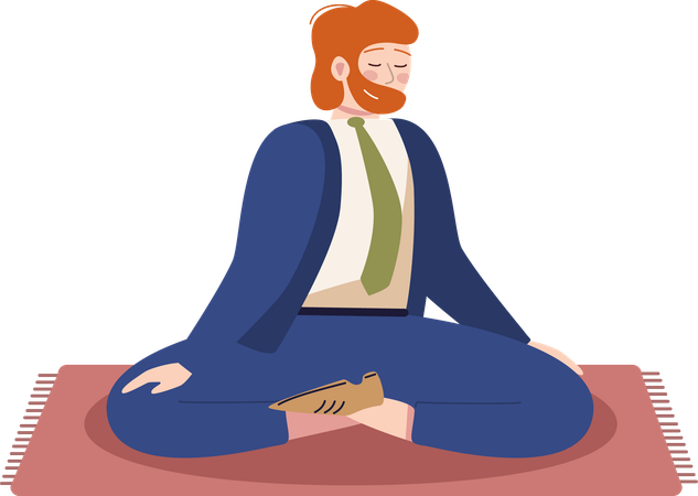 Empresário fazendo meditação para uma mente livre de estresse  Ilustração