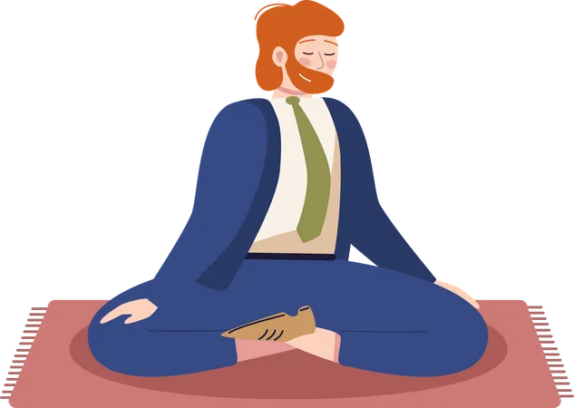 Empresário fazendo meditação para uma mente livre de estresse  Ilustração