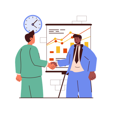 Empresário fazendo negócio  Ilustração