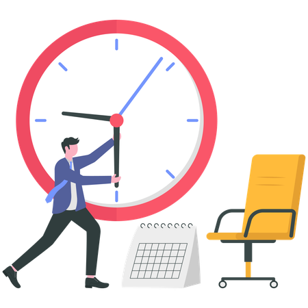 Empresário fazendo gestão de tempo empresarial  Ilustração
