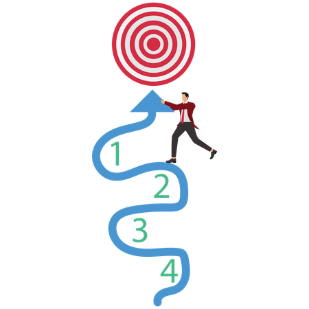 Empresário fazendo planejamento estratégico de negócios  Ilustração