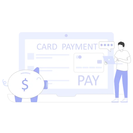 Empresário fazendo pagamento com cartão  Ilustração