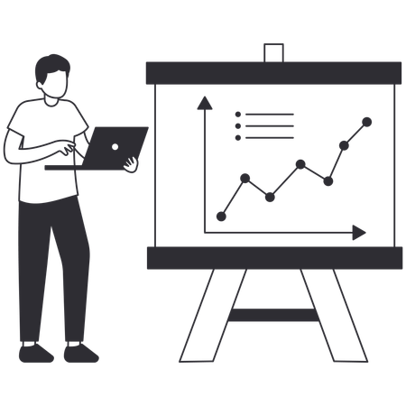 Empresário fazendo pesquisa de mercado  Ilustração