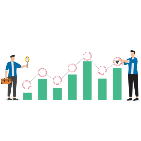 Empresário fazendo pesquisa de negócios  Ilustração