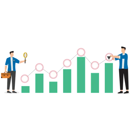 Empresário fazendo pesquisa de negócios  Ilustração