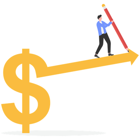 Empresário fazendo planejamento de negócios  Ilustração