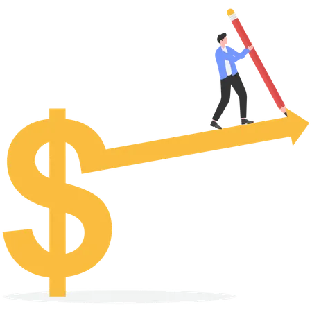 Empresário fazendo planejamento de negócios  Ilustração