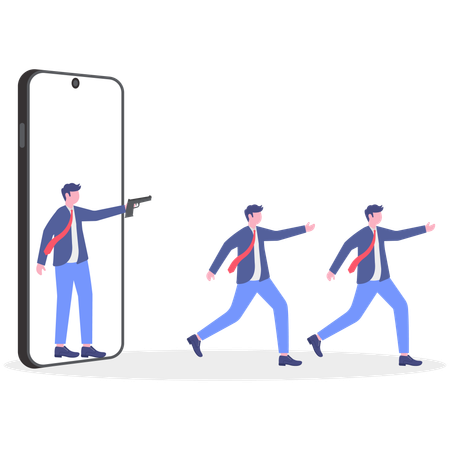 Empresário fazendo recrutamento online  Ilustração