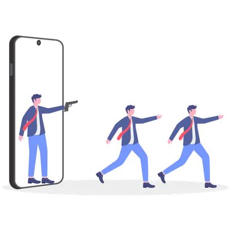Empresário fazendo recrutamento online  Ilustração